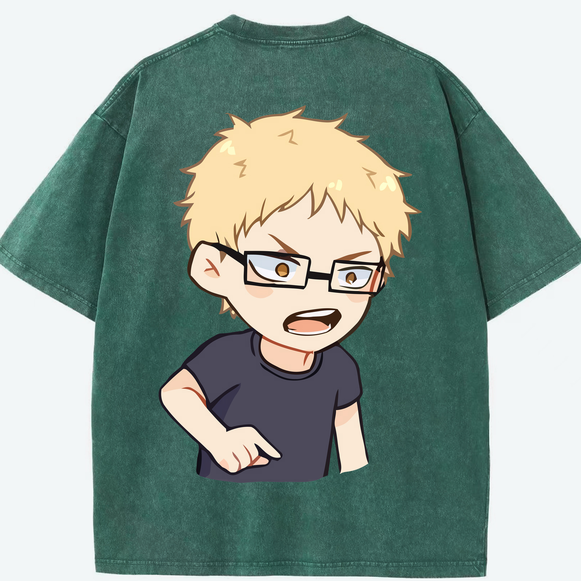 （画像用） ハイキュー!! Haikyu!! 綿100% ヴィンテージ風 半袖Tシャツ（背面プリント）